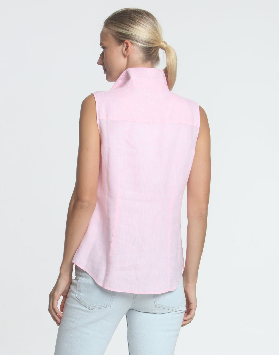 FINAL SALE NO RETURN/EXCHANGES - Joselyn Sleeveless Luxe Linen Shirt