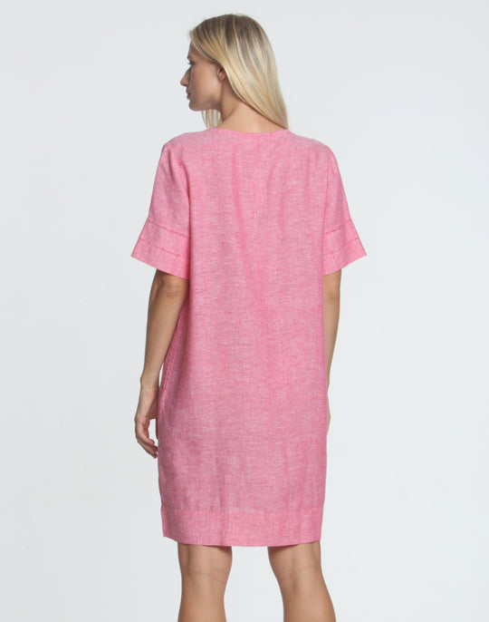 FINAL SALE NO RETURNS/EXCHANGES- Jackie Short Sleeve Luxe Linen Dress
