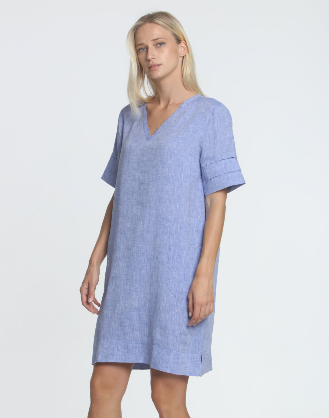 FINAL SALE NO RETURNS/EXCHANGES- Jackie Short Sleeve Luxe Linen Dress