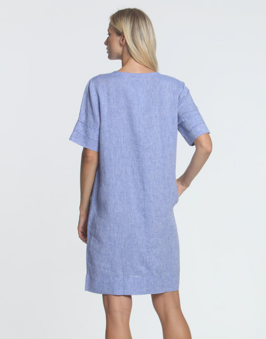 FINAL SALE NO RETURNS/EXCHANGES- Jackie Short Sleeve Luxe Linen Dress