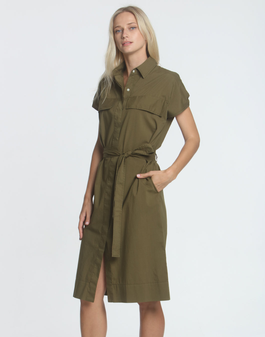 Jodi Cap Sleeve Garment Dyed Dress