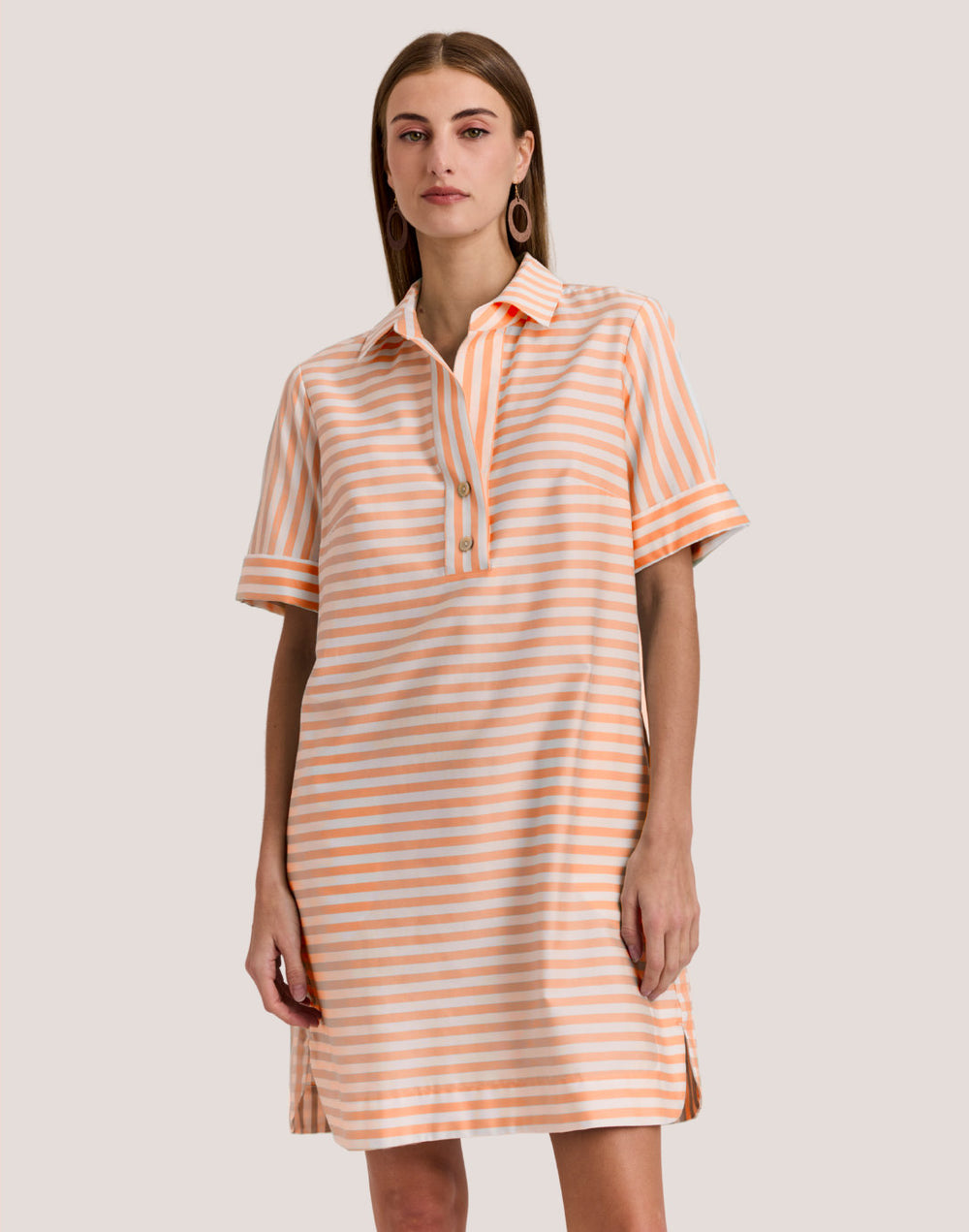 Aileen Short Sleeve Stripe/Gingham Dress