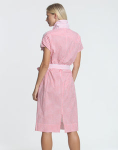 Jodi Cap Sleeve Stripe/Check Seersucker Dress
