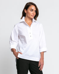 FINAL SALE / NO RETURNS, NO EXCHANGES - Morgan 3/4 Ruched Sleeve Top