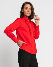 Load image into Gallery viewer, Madison Long Sleeve Ruffle Half Zip Top