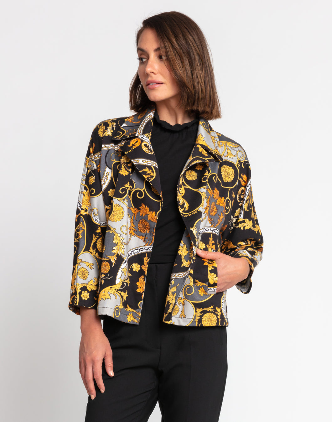 Marion Bracelet Sleeve Versailles Print Jacket