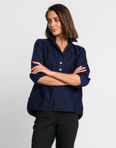 Aileen 3/4 Sleeve Bi-Color Stripe Top
