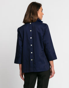 Aileen 3/4 Sleeve Bi-Color Stripe Top