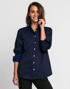 Kylie Long Sleeve Bi-Color Stripe Shirt