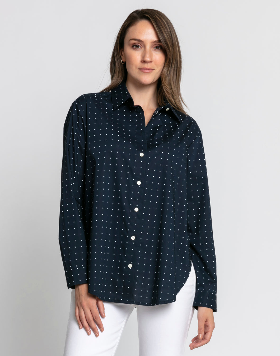 Halsey Long Sleeve Shirt in Dot Print