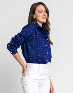 Halsey Long Sleeve Shirt in Dot Print