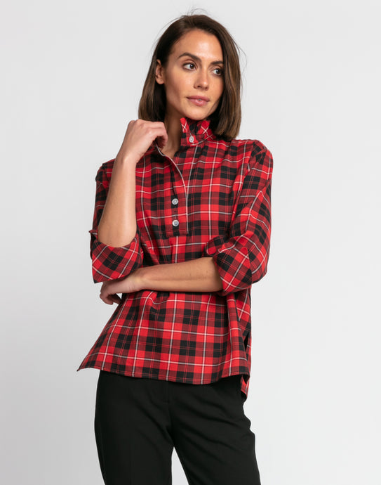 Camilla 3/4 Sleeve Buffalo Plaid Top