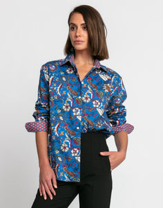 Halsey Long Sleeve Jacobean Print Shirt