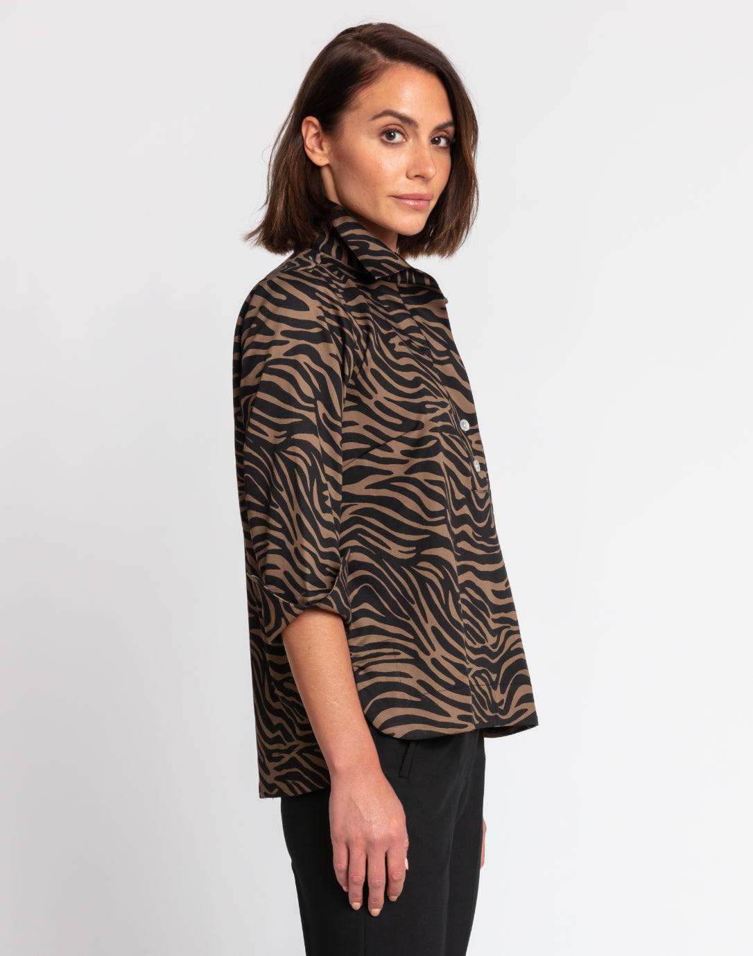 Zebra print polo neck hotsell