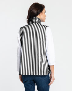 Lauren Reversible Gingham Check to Stripe Vest
