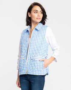 Lauren Reversible Gingham Check to Stripe Vest