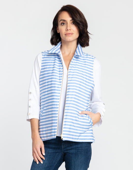 Lauren Reversible Gingham Check to Stripe Vest