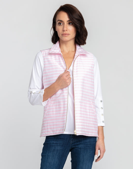 Lauren Reversible Gingham Check to Stripe Vest