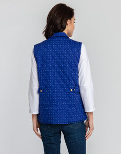 Lauren Reversible Dot Print to Solid Vest