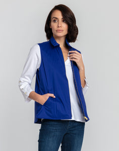 Lauren Reversible Dot Print to Solid Vest