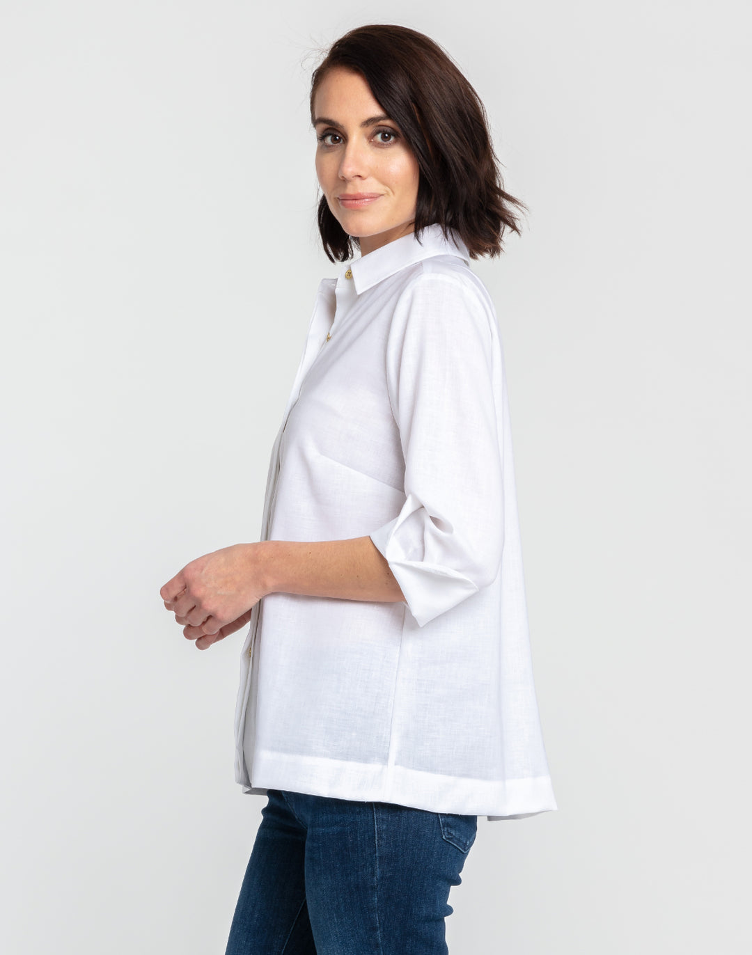 Xena 3/4 Sleeve Luxe Linen Shirt