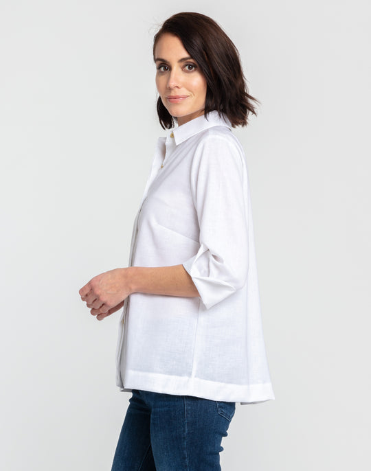 Xena 3/4 Sleeve Luxe Linen Shirt
