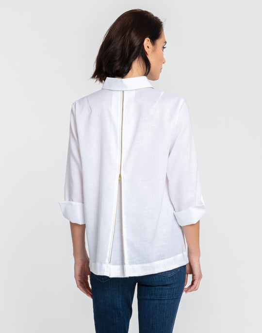 Xena 3/4 Sleeve Luxe Linen Shirt