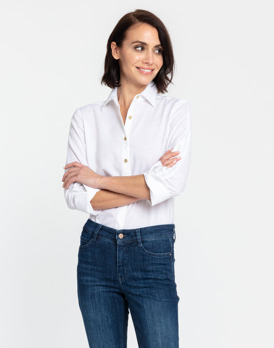 Zoey 3/4 Sleeve Luxe Linen Shirt