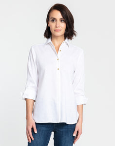 Zoey 3/4 Sleeve Luxe Linen Shirt