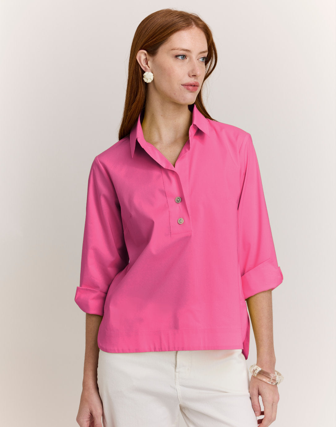Aileen 3/4 Sleeve Button Back Top – Hinson Wu