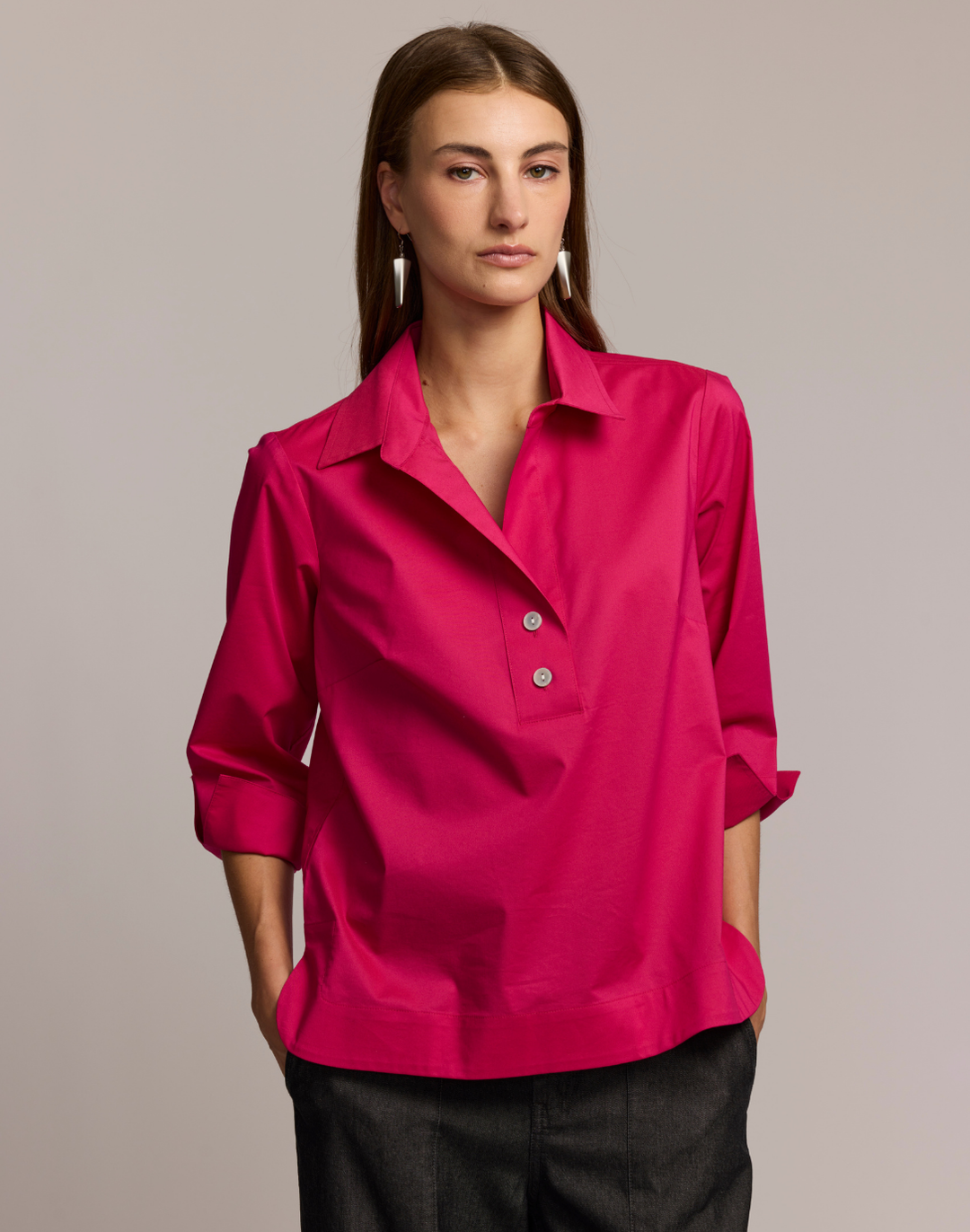Aileen 3/4 Sleeve Button Back Top
