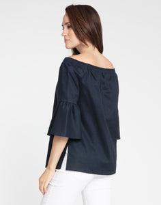 Lena Off Shoulder 3/4 Sleeve Luxe Linen Top