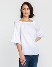 Load image into Gallery viewer, Lena Off Shoulder 3/4 Sleeve Luxe Linen Top