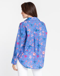 Larissa Long Sleeve Seashell Print Shirt