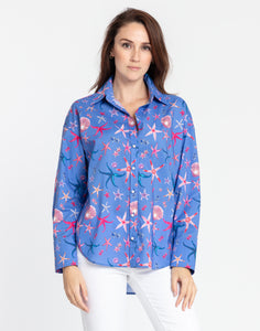 Larissa Long Sleeve Seashell Print Shirt
