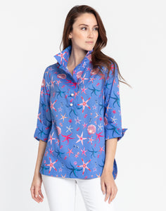 Charlotte 3/4 Sleeve Seashell Print Top