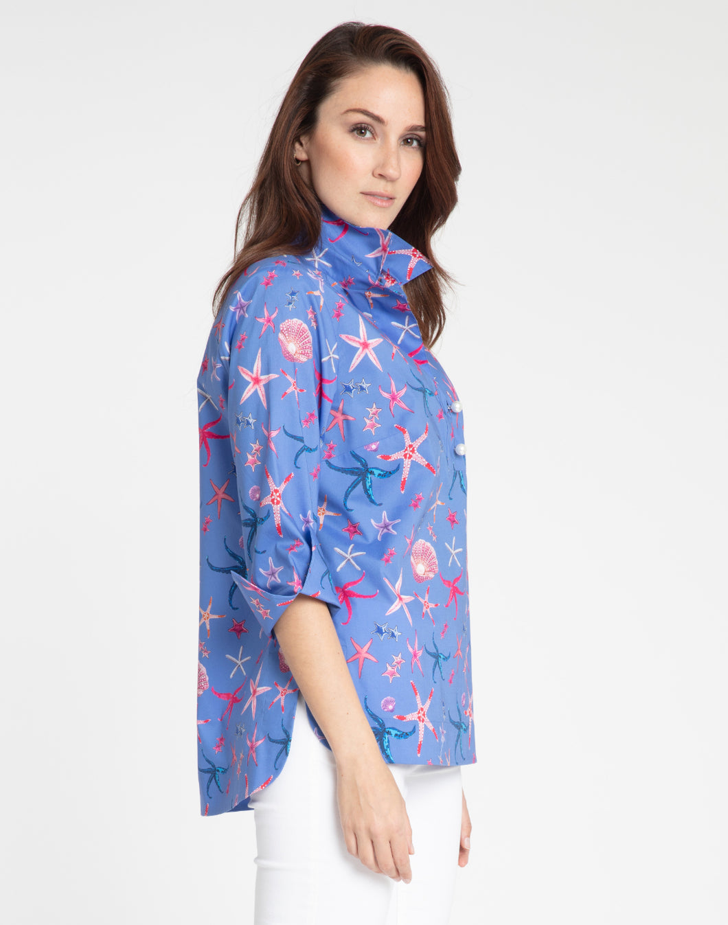 Charlotte 3/4 Sleeve Seashell Print Top