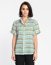 Load image into Gallery viewer, Layla Short Sleeve Mini Tile Luxe Linen Print Shirt