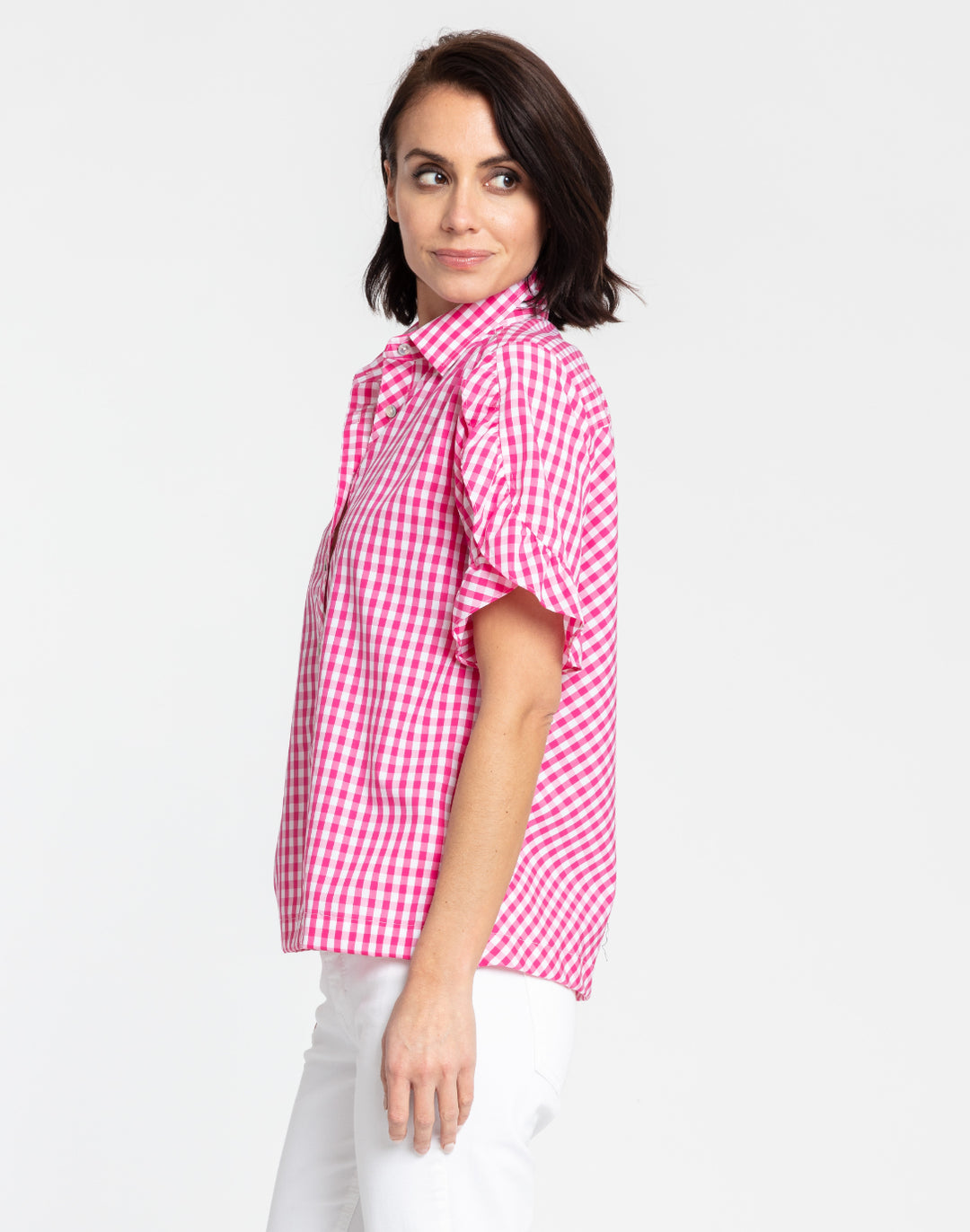 Lulu Short Sleeve Classic Mini Gingham Shirt