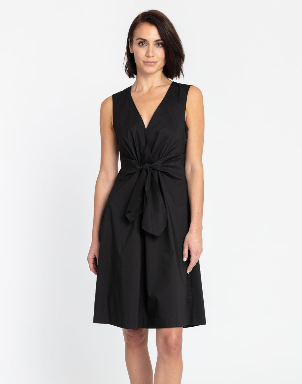 Ellen Sleeveless Tie Front Dress