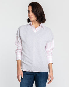 Larissa Long Sleeve Luxe Linen Cabana Stripes Shirt