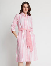 Load image into Gallery viewer, Tamron 3/4 Sleeve Linen Variegated Stripes Dress