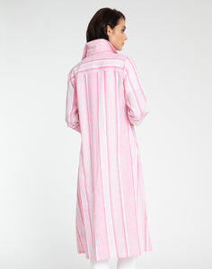 Tamron 3/4 Sleeve Linen Variegated Stripes Dress
