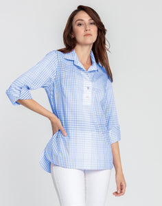 Charlotte 3/4 Sleeve Ombre Gingham Tunic