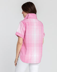 Layla Short Sleeve Ombre Gingham Shirt