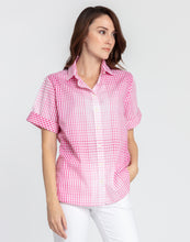 Load image into Gallery viewer, Layla Short Sleeve Ombre Gingham Shirt
