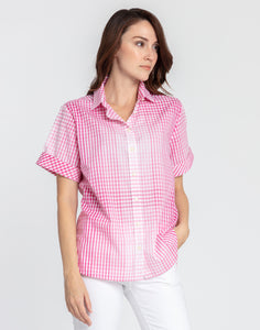 Layla Short Sleeve Ombre Gingham Shirt