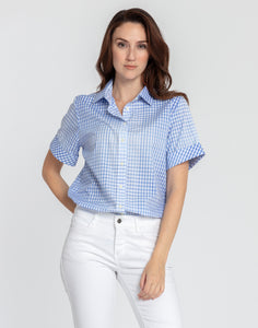 Layla Short Sleeve Ombre Gingham Shirt