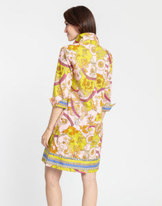 Aileen 3/4 Sleeve Versailles Print Dress
