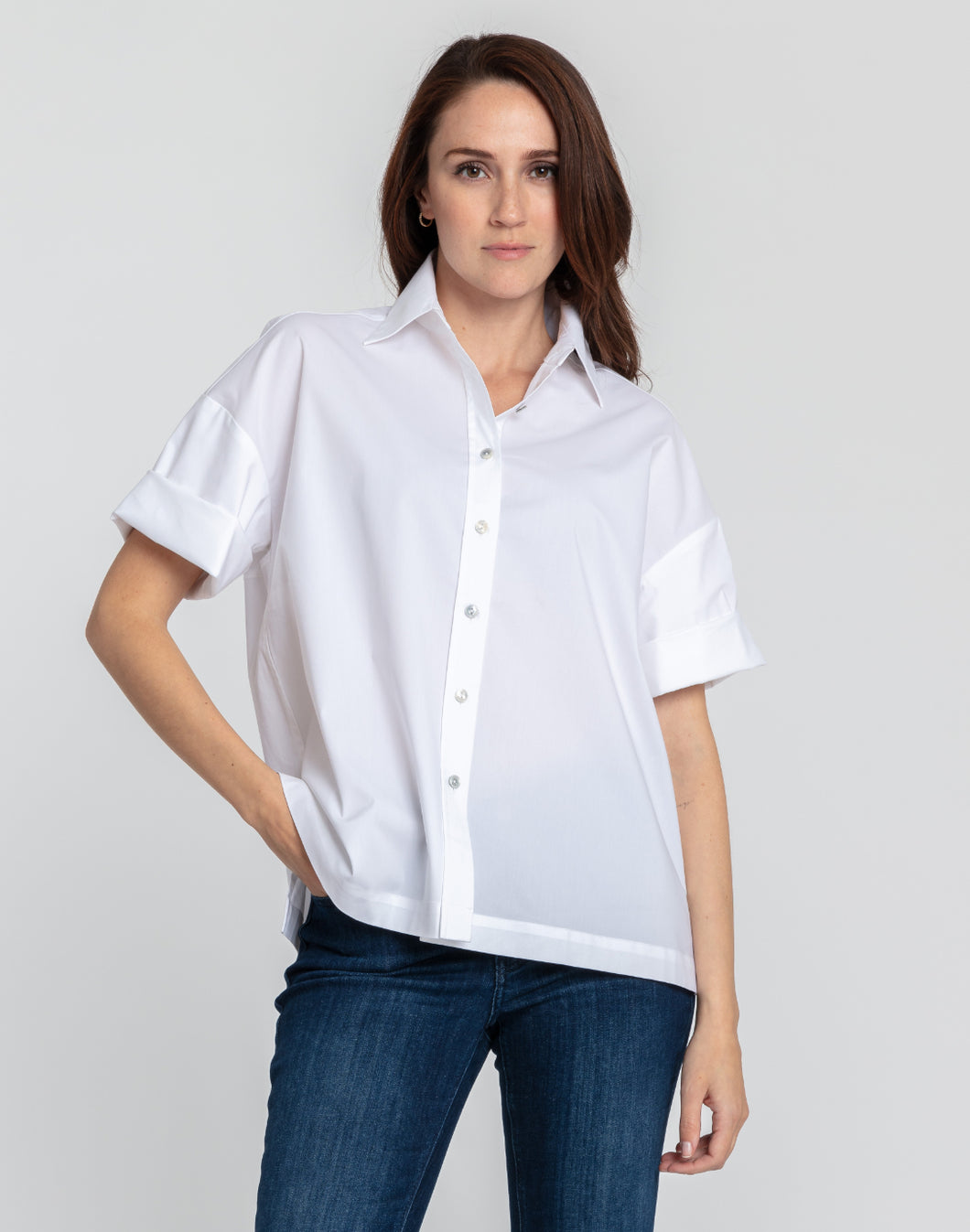 Daryl Elbow Sleeve Cotton Shirt
